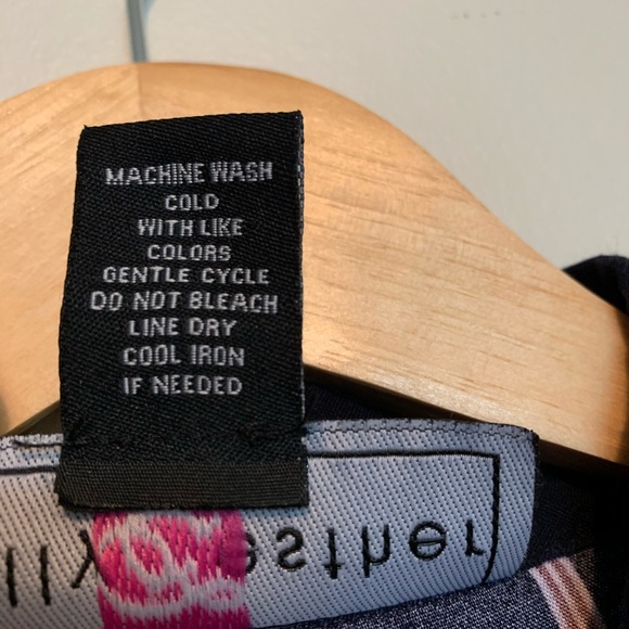 Navy Button Down Blouse - Picture 3 of 4